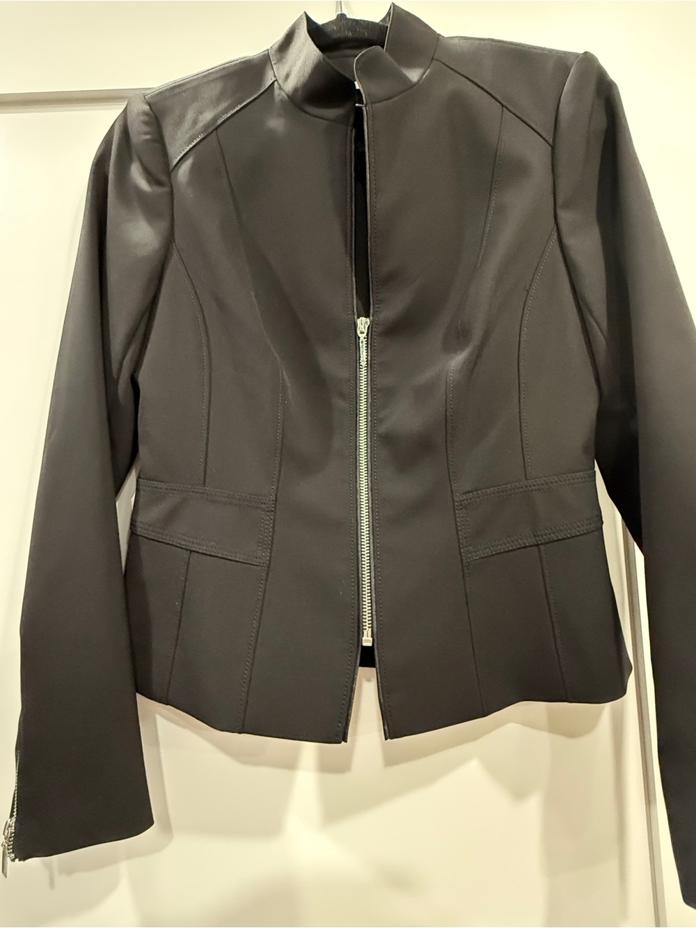 White House Black Market | Black Zip-Front Blazer Jacket